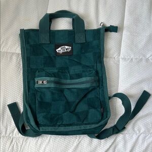 VANS Free Hand Backpack in Deep Teal Checkered Corduroy